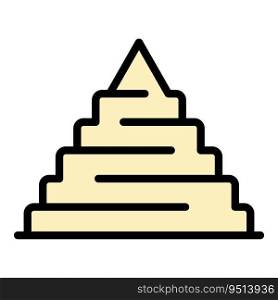 Tomb pyramid icon outline vector. Ancient egypt. Scene tourism color flat. Tomb pyramid icon vector flat