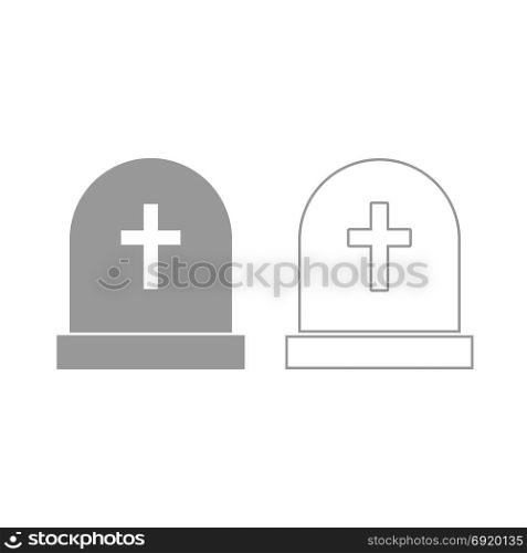 Tomb stone icon. Grey set .. Tomb stone icon. It is grey set .