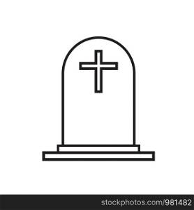 tombstone with cross icon on white background. flat style. grave icon for your web site design, logo, app, UI. gravestone symbol. funeral sign.