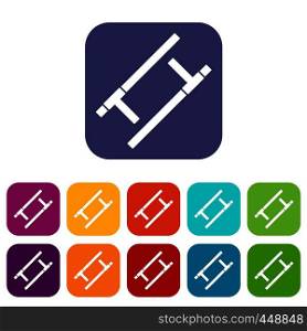 Tonfa icons set vector illustration in flat style In colors red, blue, green and other. Tonfa icons set flat