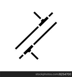 tonfa weapon military glyph icon vector. tonfa weapon military sign. isolated symbol illustration. tonfa weapon military glyph icon vector illustration