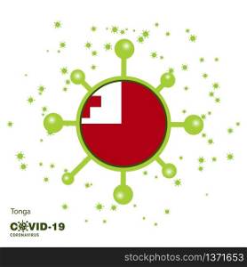 Tonga Coronavius Flag Awareness Background. Stay home, Stay Healthy. Take care of your own health. Pray for Country