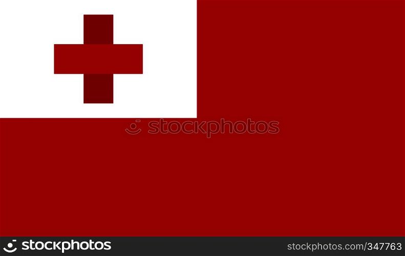 Tonga flag image for any design in simple style. Tonga flag image
