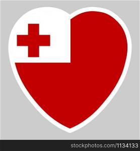 Tonga Flag In Heart Shape Vector illustration eps 10.. Tonga Flag In Heart Shape Vector illustration eps 10