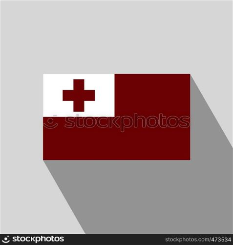 Tonga flag Long Shadow design vector