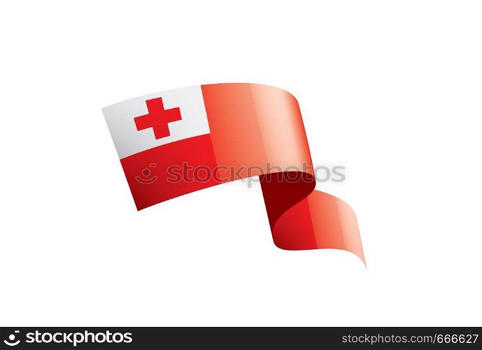 Tonga flag, vector illustration on a white background. Tonga flag, vector illustration on a white background.