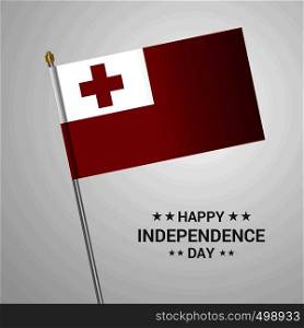 Tonga Independence day typographic design with flag vector