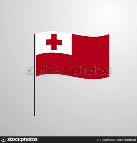 Tonga waving Flag