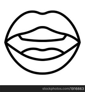 Tongue articulation icon outline vector. Mouth pronunciation. Language speech. Tongue articulation icon outline vector. Mouth pronunciation