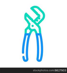 tongue groove pliers color icon vector. tongue groove pliers sign. isolated symbol illustration. tongue groove pliers color icon vector illustration