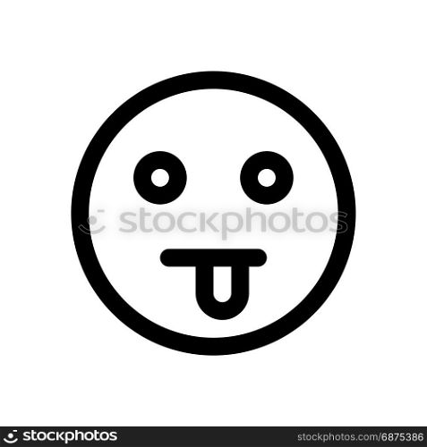 tongue stuck out, icon on isolated background