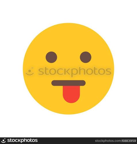 tongue stuck out, icon on isolated background,