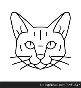 tonkinese cat cute pet line icon vector. tonkinese cat cute pet sign. isolated contour symbol black illustration. tonkinese cat cute pet line icon vector illustration