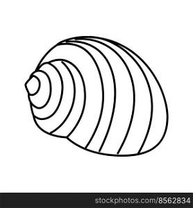 tonna sea shell beach line icon vector. tonna sea shell beach sign. isolated contour symbol black illustration. tonna sea shell beach line icon vector illustration