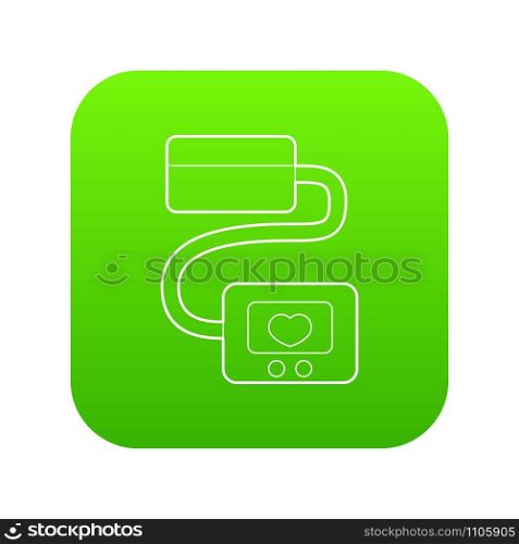 Tonometer icon green vector isolated on white background. Tonometer icon green vector