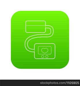 Tonometer icon green vector isolated on white background. Tonometer icon green vector