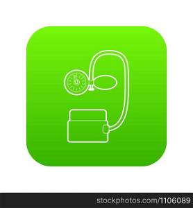 Tonometer pressure icon green vector isolated on white background. Tonometer pressure icon green vector
