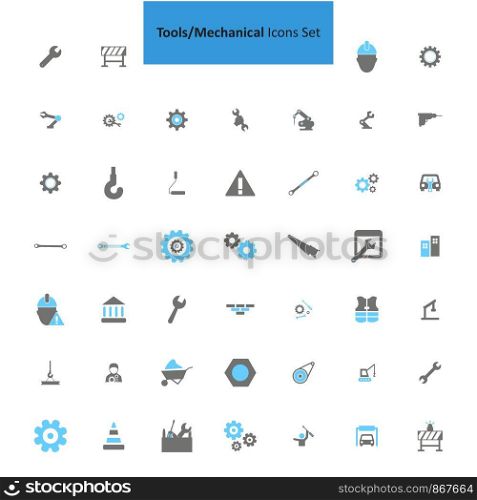 Tool and Mechanical icons set vector