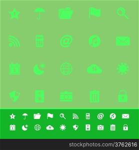 Tool bar color icons on green background, stock vector