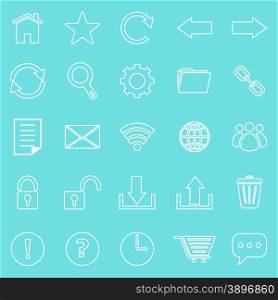Tool bar line icons on blue background, stock vector