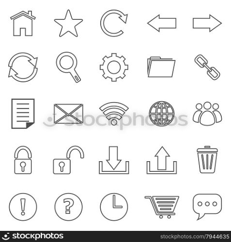 Tool bar line icons on white background, stock vector