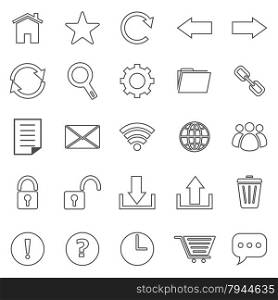 Tool bar line icons on white background, stock vector