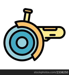 Tool grinding machine icon. Outline tool grinding machine vector icon color flat isolated. Tool grinding machine icon color outline vector