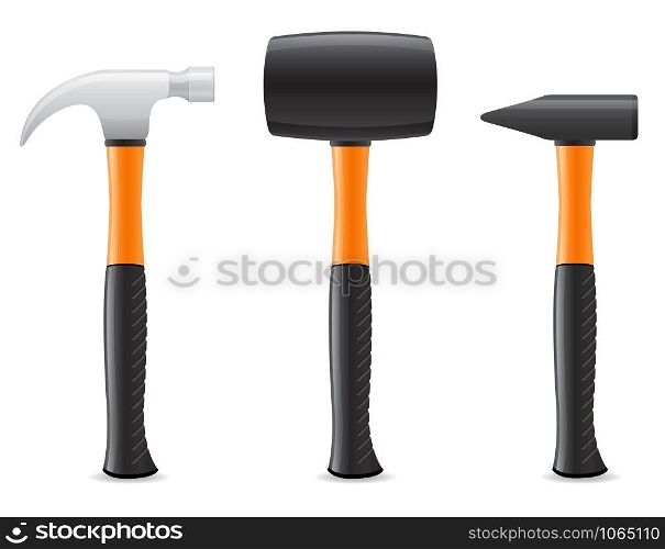 tool hammer with plastic handle vector illustration isolated on white background