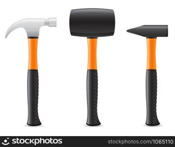 tool hammer with plastic handle vector illustration isolated on white background