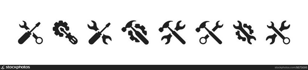 Tool icon set. Tools and Service icons set. Instrument symbol collection. Vector illustration. 