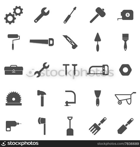 Tool icons on white background, stock vector