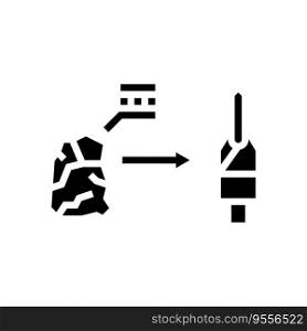 tooling materials mechanical engineer glyph icon vector. tooling materials mechanical engineer sign. isolated symbol illustration. tooling materials mechanical engineer glyph icon vector illustration