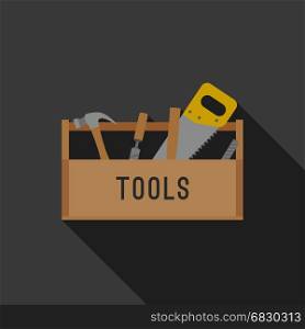 Tools flat icon.. Tools icon in flat style. Vector illustration of hand tools.