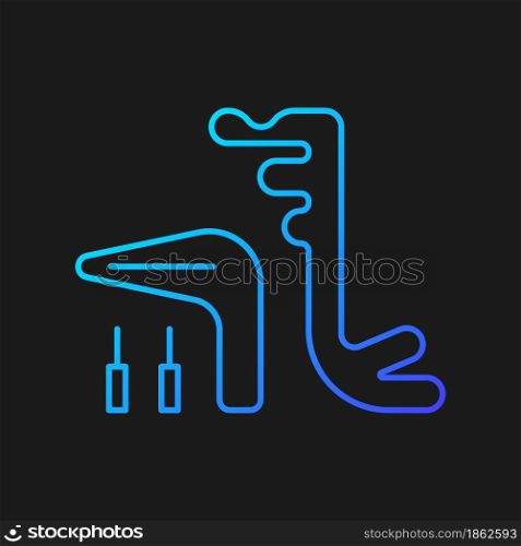 Tools for implant maintenance gradient vector icon for dark theme. Dental surgery. Measuring device. Screws and gauge. Thin line color symbol. Modern style pictogram. Vector isolated outline drawing. Tools for implant maintenance gradient vector icon for dark theme