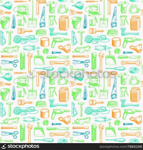 Tools Instruments Seamless Pattern Vector