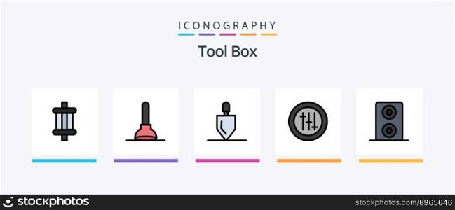 Tools Line Filled 5 Icon Pack Including . ink. tools. brush. Creative Icons Design
