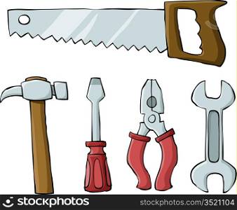 Tools on a white background, vector illustration