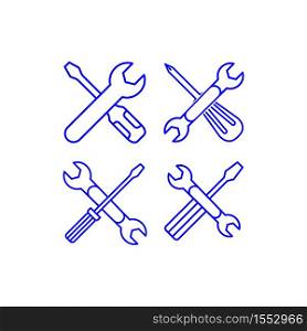 Tools Wrench and Screwdriver Icon Vector Illustration