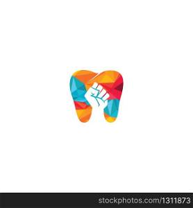 Tooth and fist vector logo design.