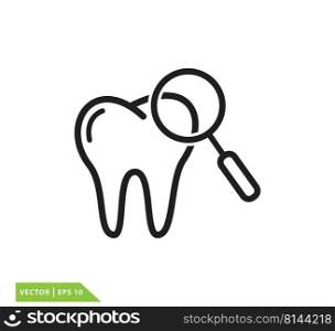 Tooth and search icon vector logo design template