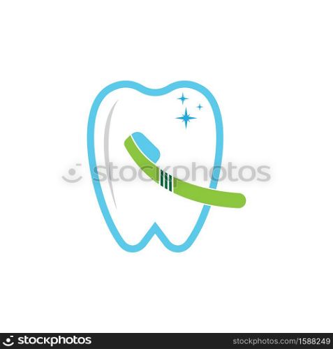 Tooth brush icon health dental logo vector