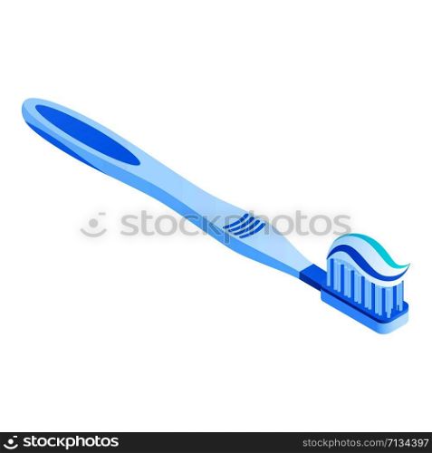Tooth brush icon. Isometric of tooth brush vector icon for web design isolated on white background. Tooth brush icon, isometric style