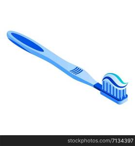 Tooth brush icon. Isometric of tooth brush vector icon for web design isolated on white background. Tooth brush icon, isometric style