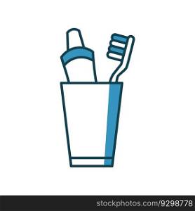 Tooth brush icon vector on trendy design