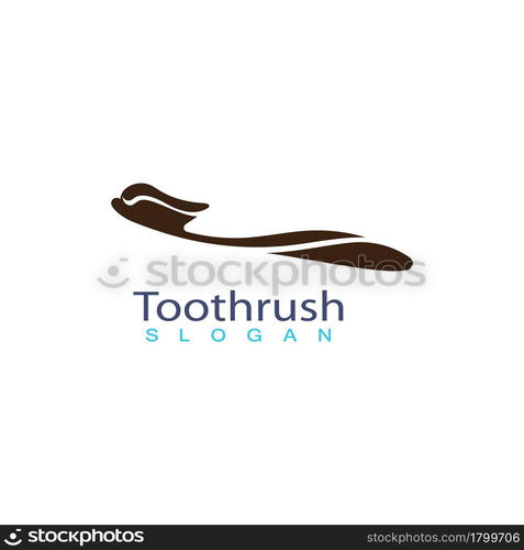 Tooth brush with toothpaste icon trendy silhouette modern style design. Vector