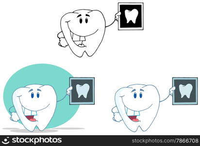 Tooth Cartoon Mascot Character 13. Collection Set
