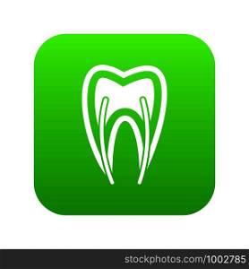 Tooth cross section icon digital green for any design isolated on white vector illustration. Tooth cross section icon digital green