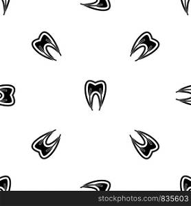 Tooth cross section pattern repeat seamless in black color for any design. Vector geometric illustration. Tooth cross section pattern seamless black
