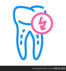 tooth cutting ache color icon vector. tooth cutting ache sign. isolated symbol illustration. tooth cutting ache color icon vector illustration