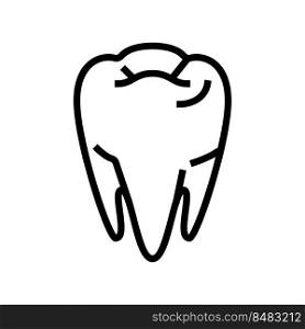 tooth dental care line icon vector. tooth dental care sign. isolated contour symbol black illustration. tooth dental care line icon vector illustration